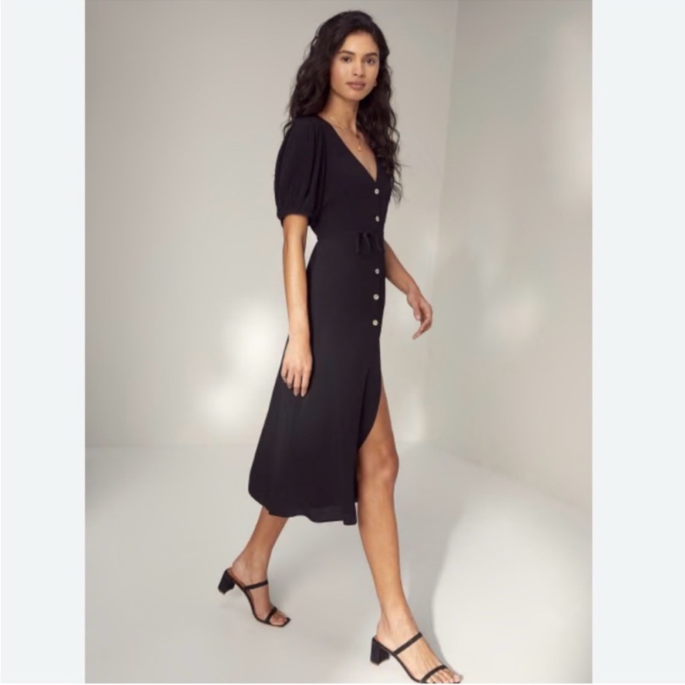 Aritzia Wilfred Libretto Black Midi Dress Size Medium - Picture 11 of 13